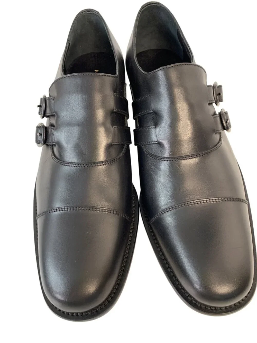 NWT Marchez Vous by Christophe Leather Mens Monk Strap Dress Shoes Size 9 Italy